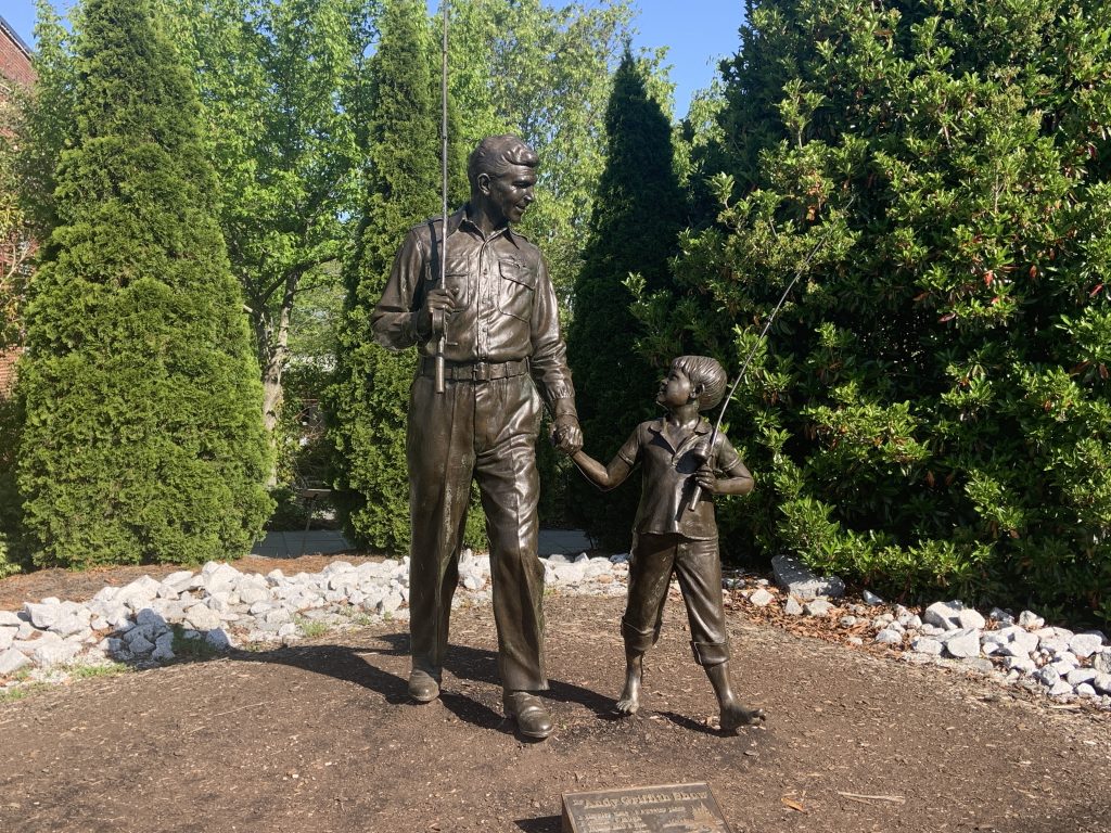 Andy Griffith statues, copyright Paul Singer.