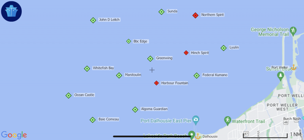Group of 14 ships at Welland Canal